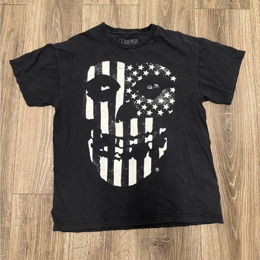 Vintage MISFITS Faded Black T Shirt 2014 Cinder Block Punk M